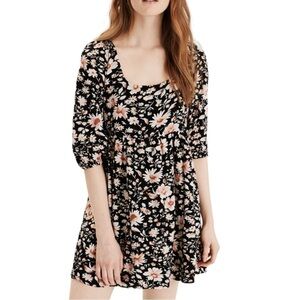 New American Eagle Printed Puff Sleeve Babydoll Dress Size XS